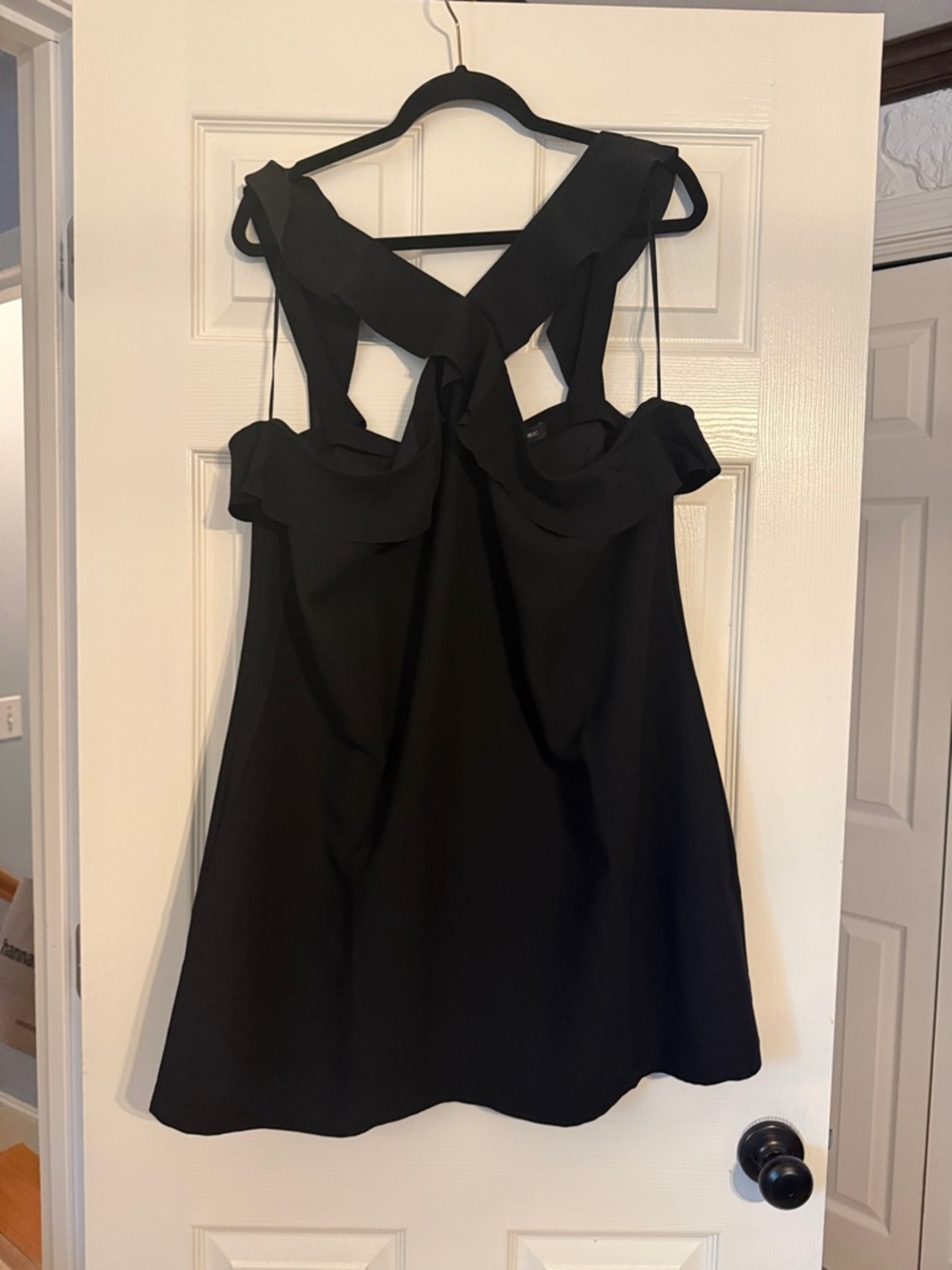 Banana Republic Black Sleeveless Cross-Back Dress